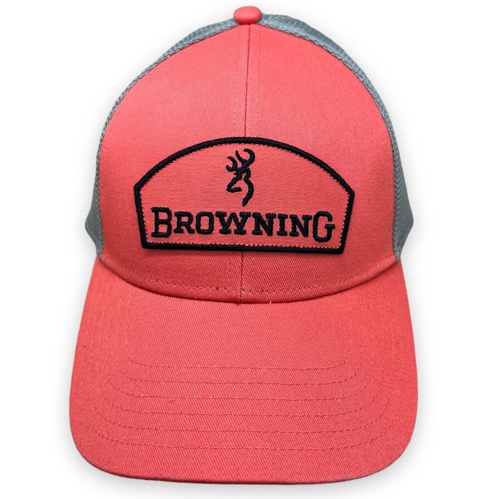 Browning Arms Truckers Cap  Adult Coral SnapBack Emblem Hat Hunting‎ Protection